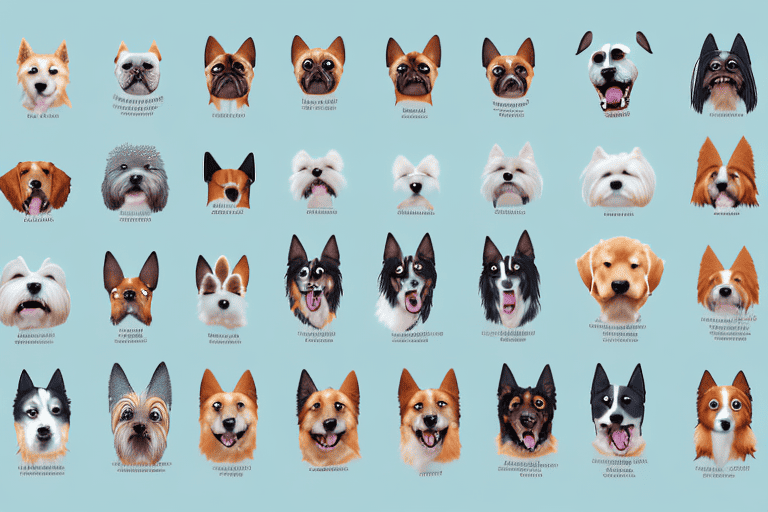 Different types of dogs in various poses