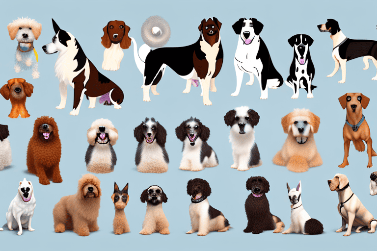 Various breeds of dogs