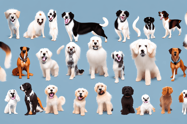 Several different breeds of dogs