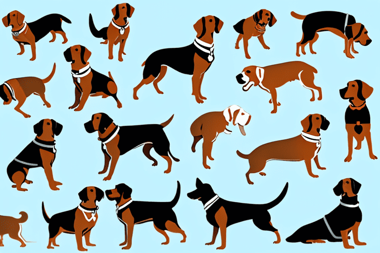 Several different breeds of dogs