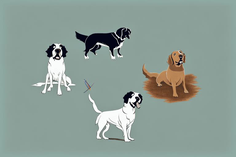 Several different breeds of dogs