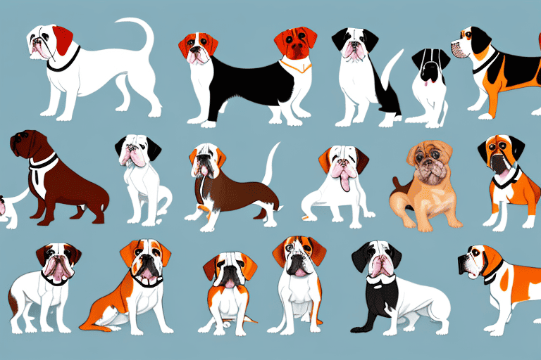 Various types of english dogs