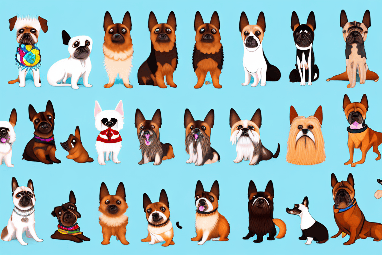 Various types of foreign dogs