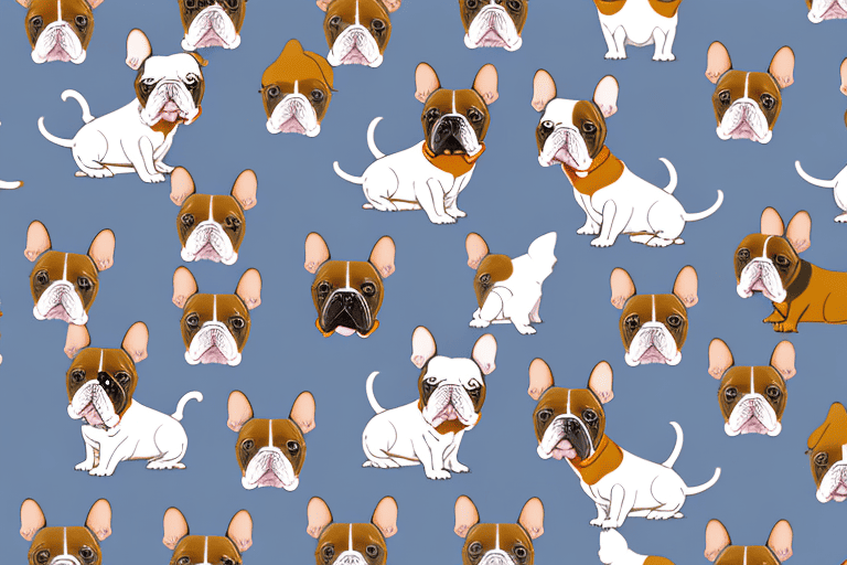 Various types of french bulldogs in different colors and patterns