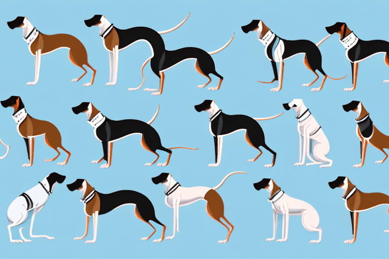 Different types of greyhound dogs in various poses to showcase their unique features and characteristics