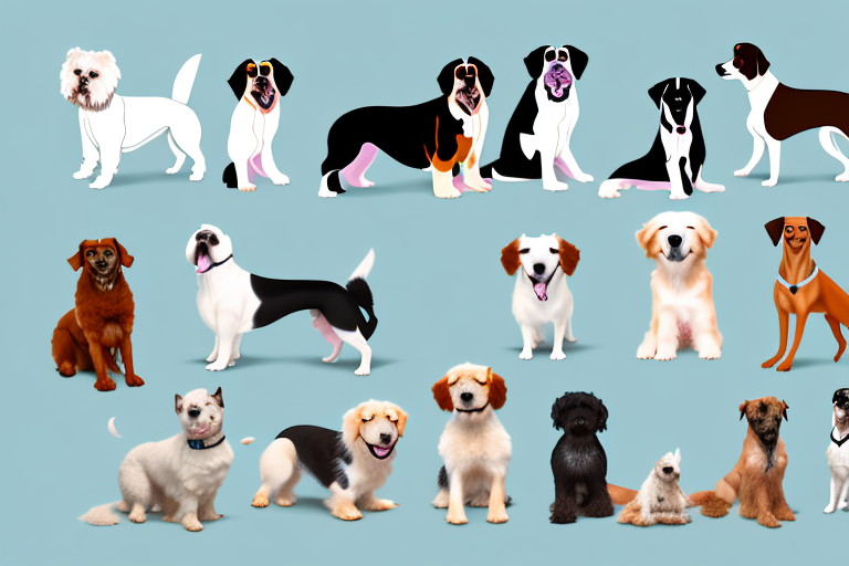 Various breeds of dogs