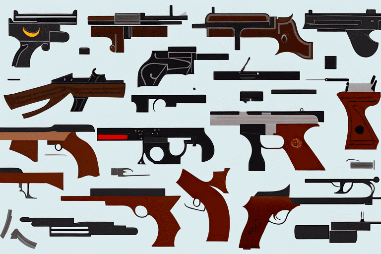 Various types of guns