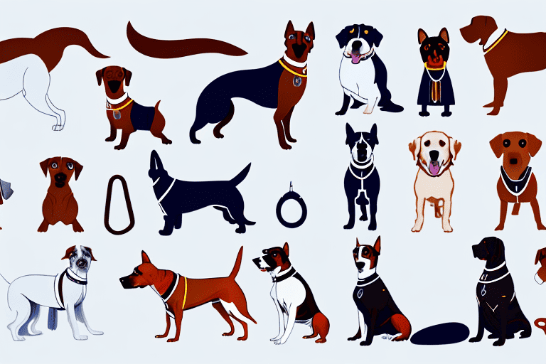 Various types of dog harnesses