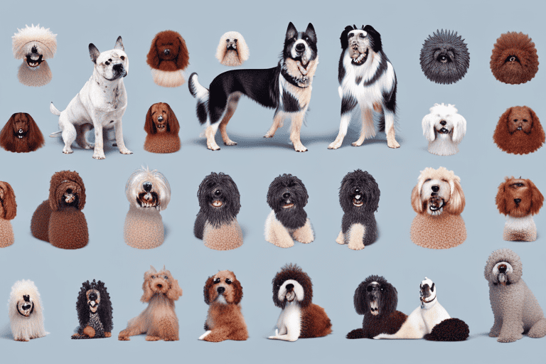 Several different types of dogs with varying types of fur textures and lengths