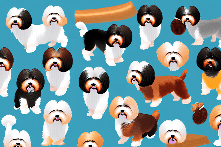 Several distinct types of havanese dogs in different colors and haircuts