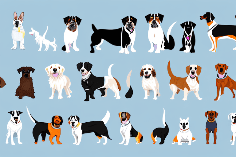 Various breeds of dogs