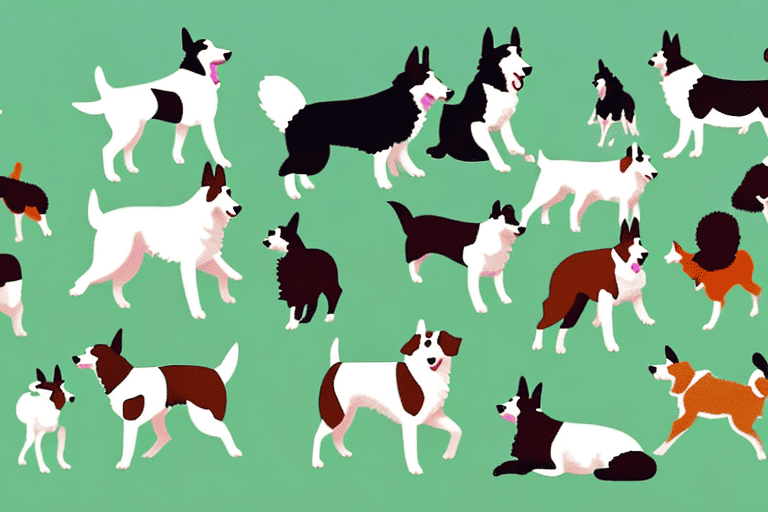 Various types of herding dogs in action