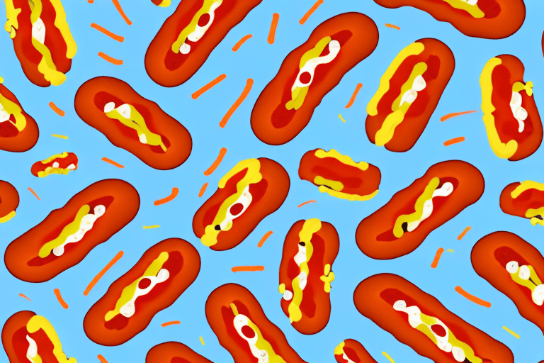 A variety of different types of hot dog sausages