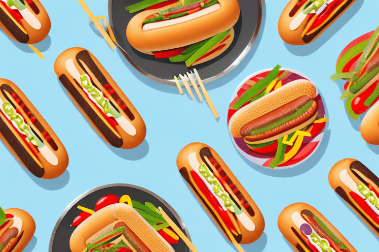 A variety of hot dogs styled and garnished according to different international cuisines