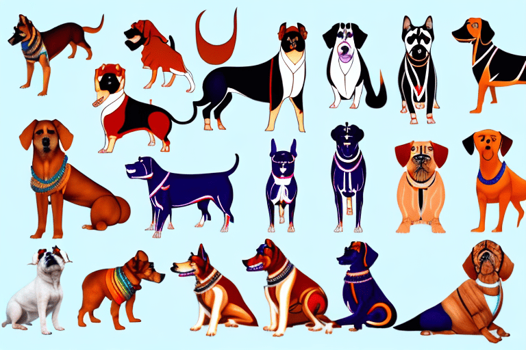 Various indian dog breeds in different poses