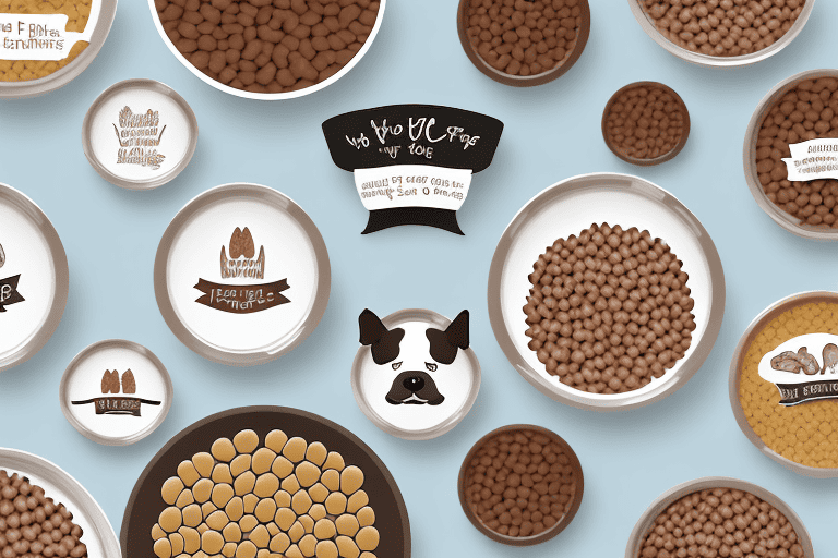 Various types of hypoallergenic dog food displayed in different bowls