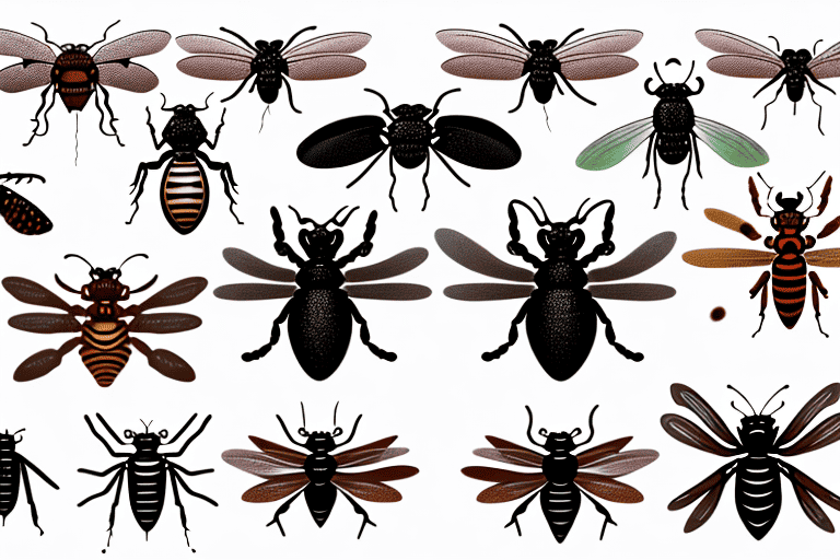 Various types of insects such as fleas