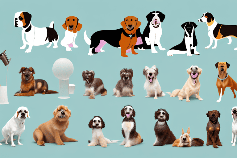 Various breeds of dogs