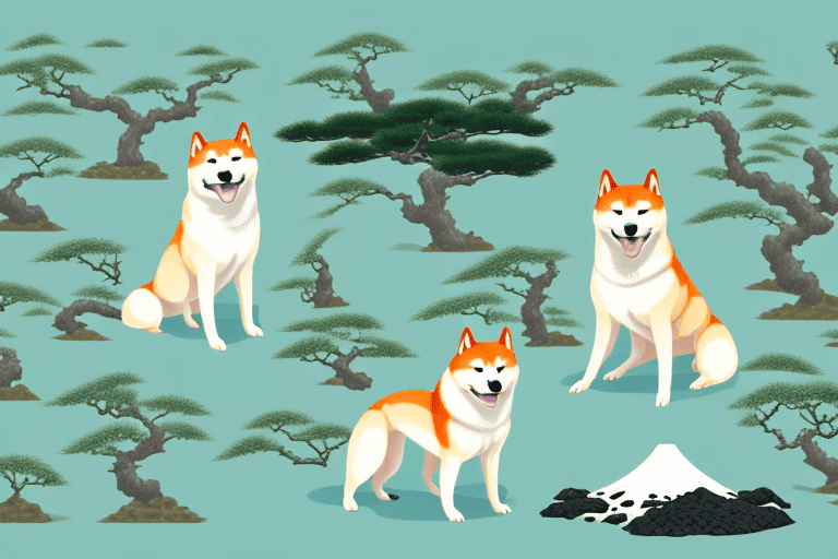 Several different japanese dog breeds