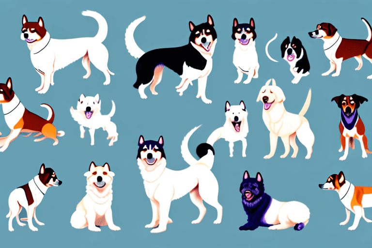 Several different breeds of korean dogs