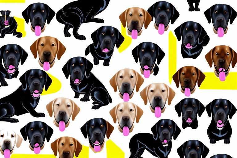 Various types of labrador retriever dogs