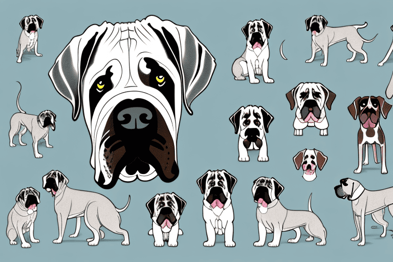 Various large dog breeds