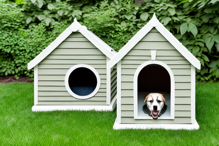 Several different types of dog houses