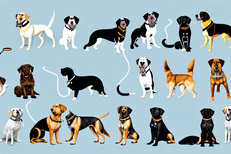 Several different breeds of dogs