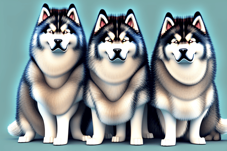 Several distinct types of malamute dogs showcasing their unique features and differences