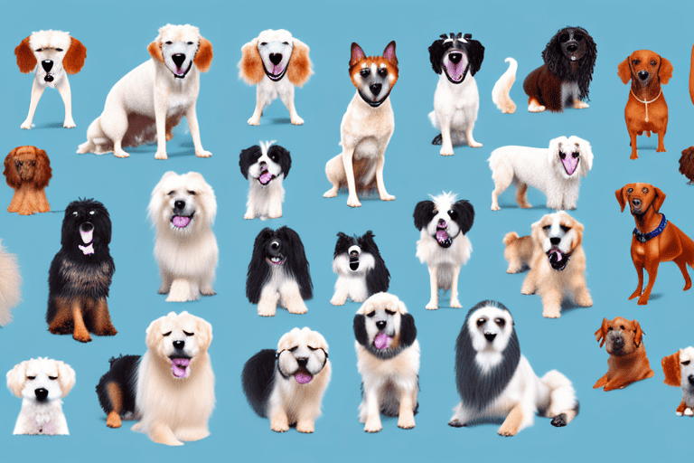 Several different breeds of dogs