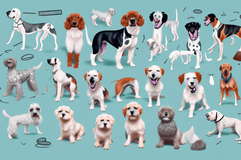 Several different breeds of dogs