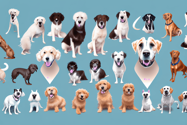 Different breeds of dogs with subtle indications of mammary tumors