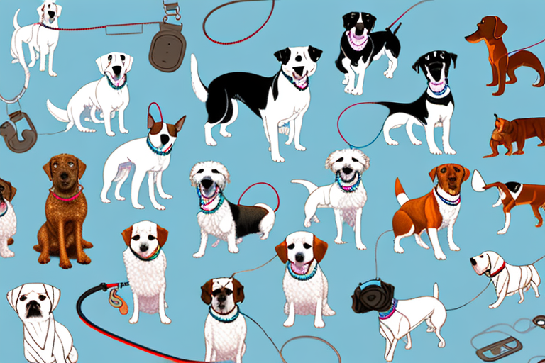 Various types of dog leads