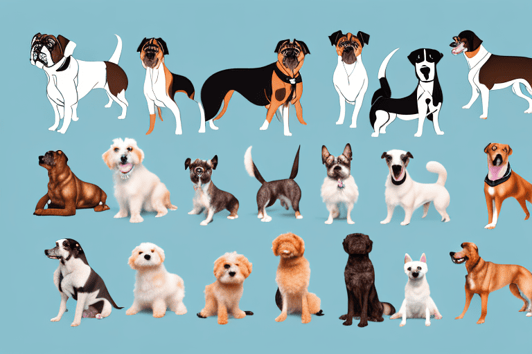 Several different types of medium-sized dog breeds