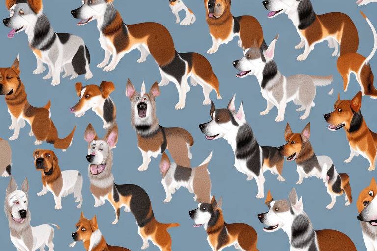 Several different types of merle dogs