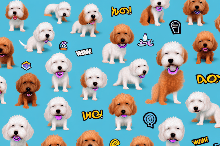 Several different types of mini doodle dogs