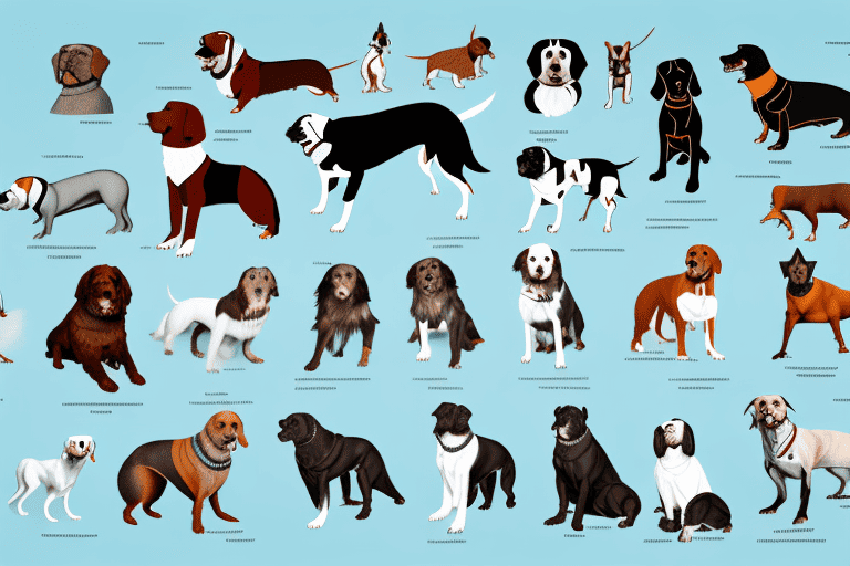 Several distinct types of mountain dog breeds