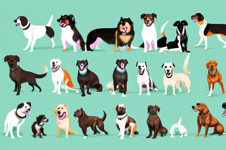 Several different types of mutt dogs