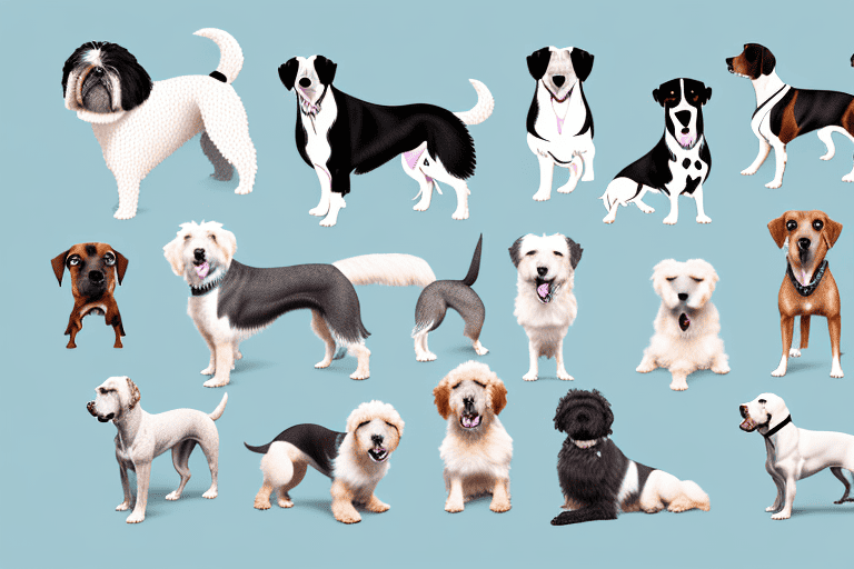 Several different breeds of dogs