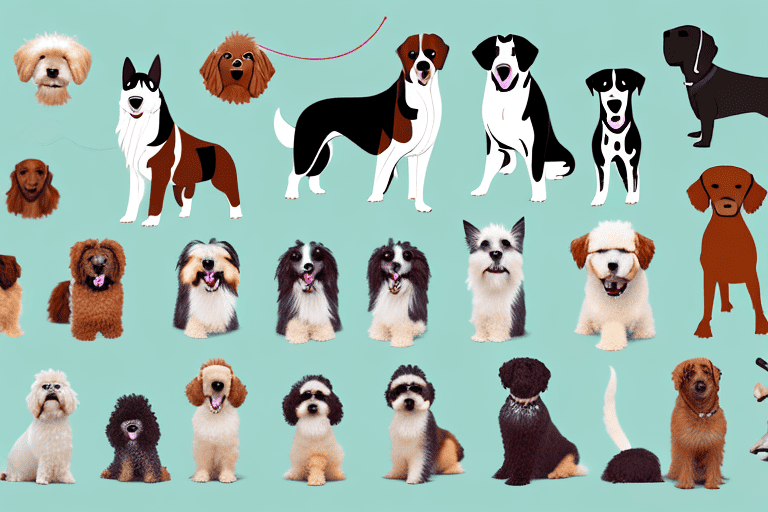 Various breeds of dogs