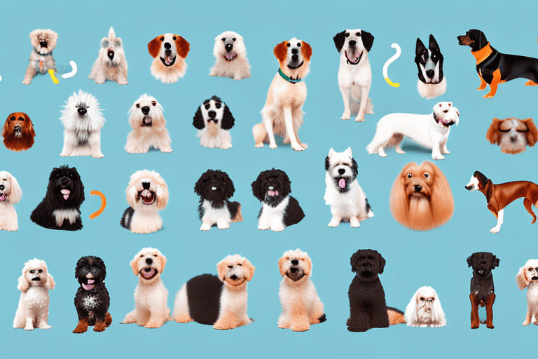 Various breeds of dogs with a subtle visual indication of their neutering status