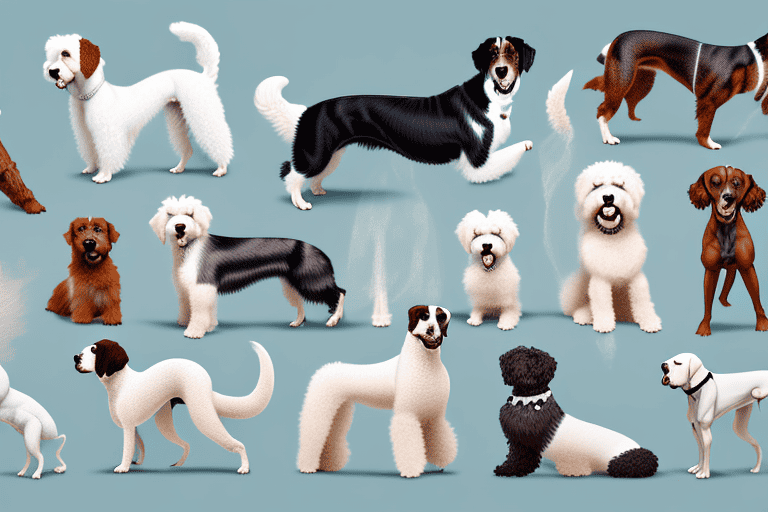 Several different breeds of non-shedding dogs