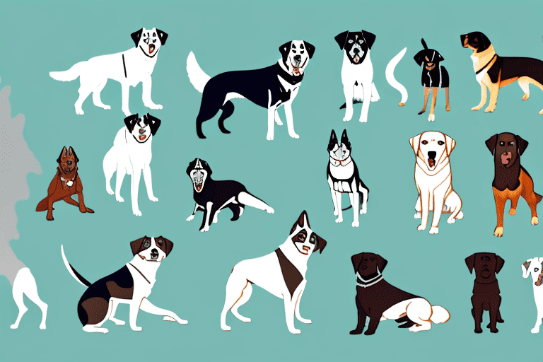 Various breeds of dogs