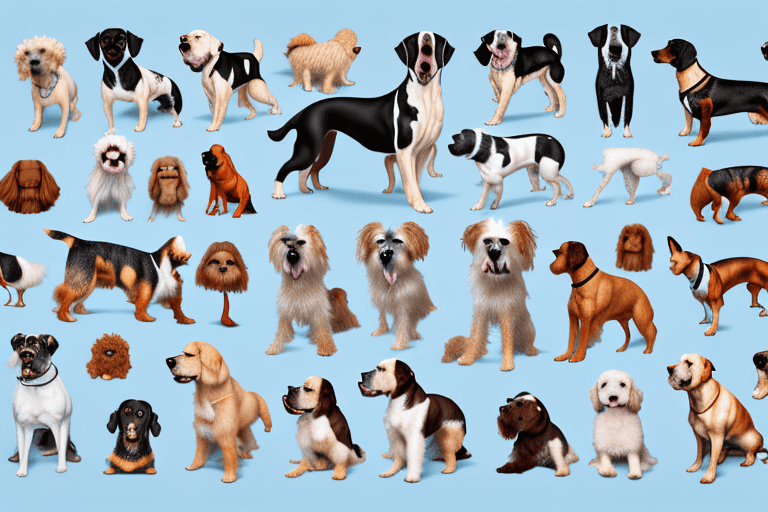 Several different breeds of dogs