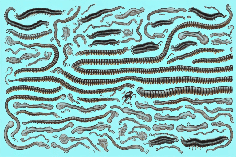 Several different types of parasitic worms