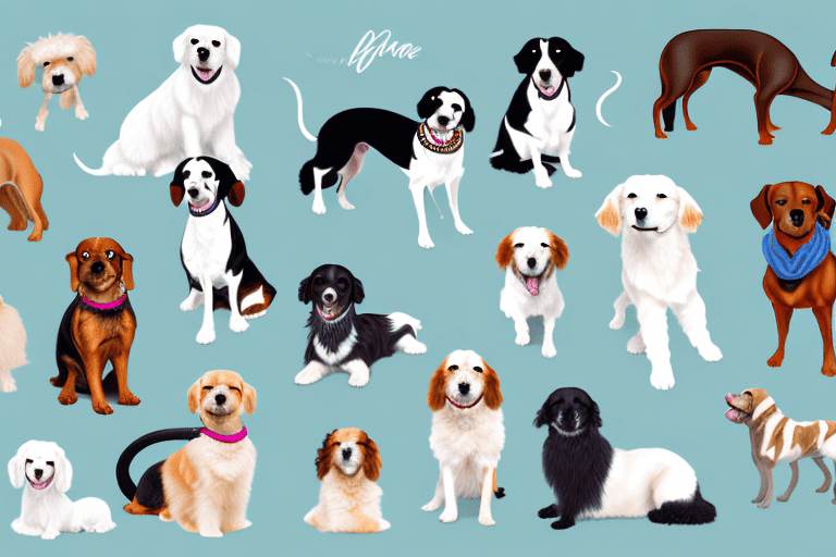 Several different types of popular parlour dogs in a cozy