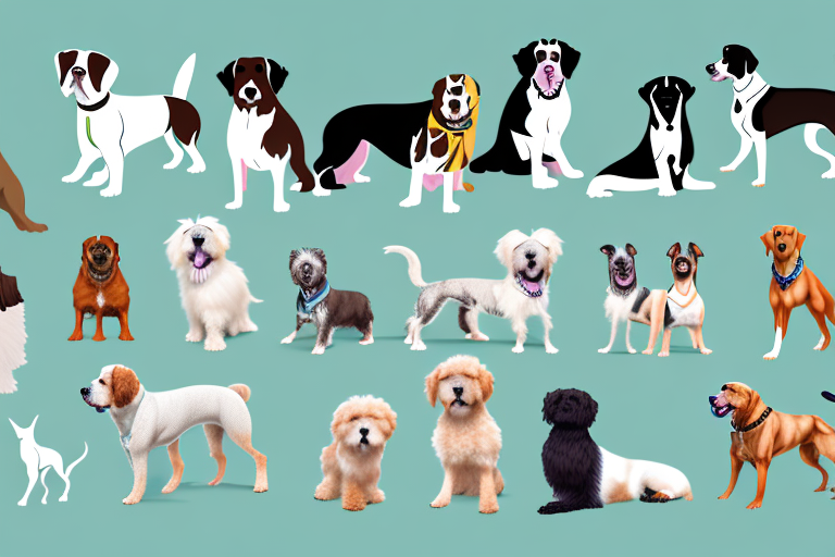 Several different breeds of dogs