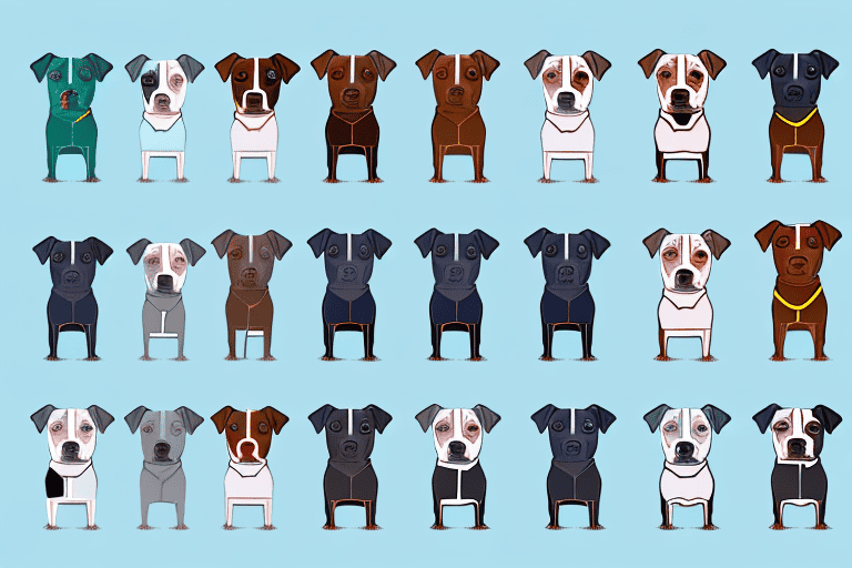 Various types of pitbull dogs in different poses