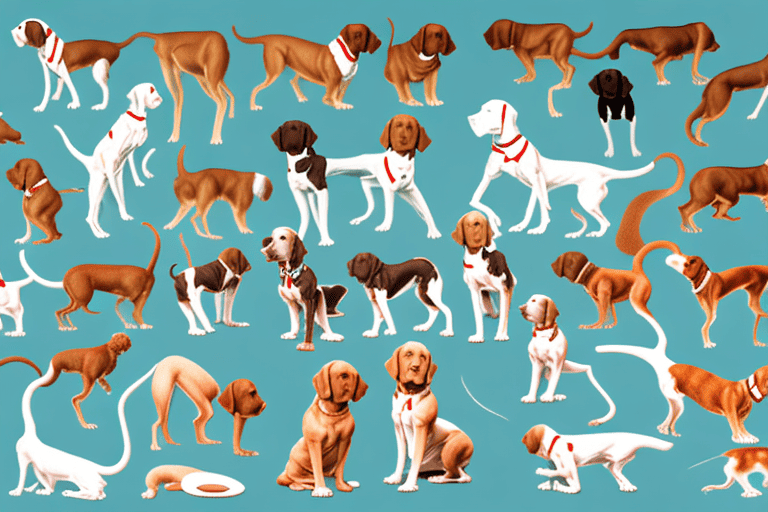 Several distinct pointer dog breeds in various poses