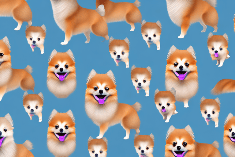 Several distinct types of pomeranian dogs